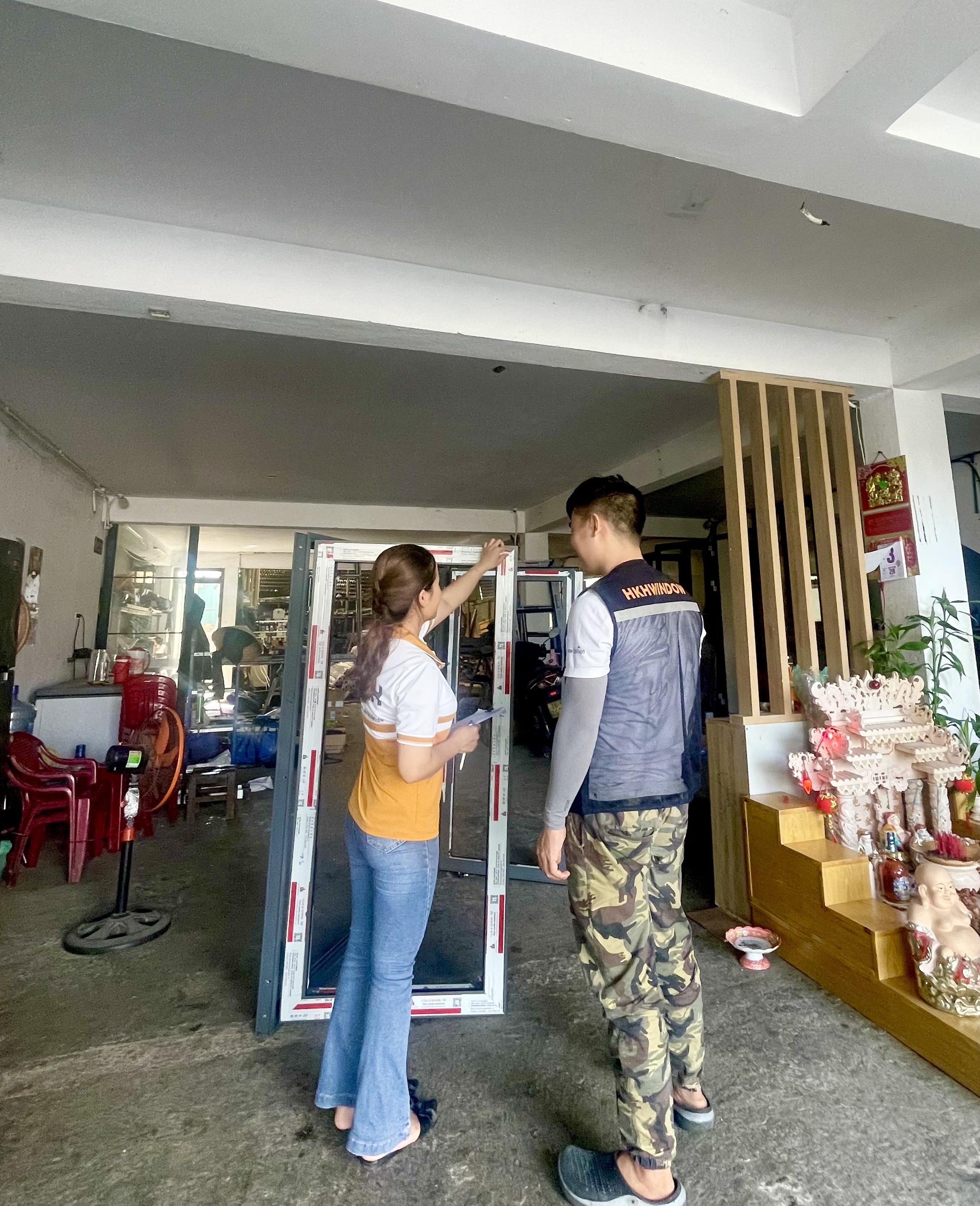 nghiệm thu sản xuất cửa nhôm - hkh window